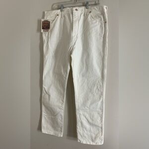 Wrangler Vintage Men Size 40x32 White Jeans 13MWZ Original Fit New With Tags